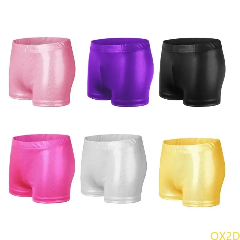 QX2D leggings cortos de danza de alta elasticidad bronceado