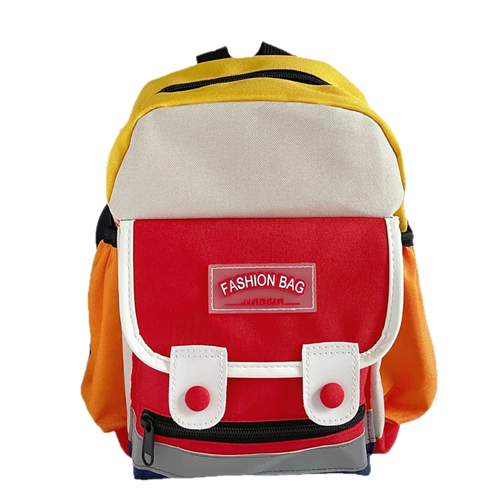 Mochila infantil retro en lona con bloques de color para escuela - imagen 5