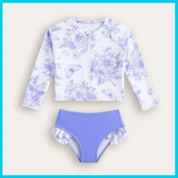 Conjunto de baño mariposa niña niño protección solar ligero