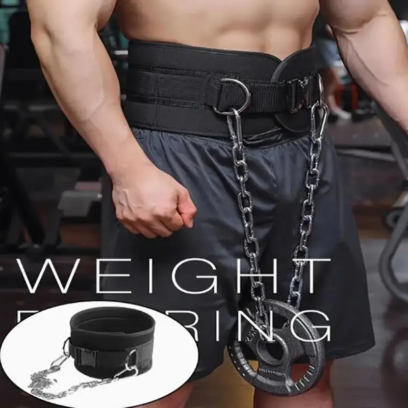 Cinturón de pesas con soporte lumbar y postura estable en gimnasio