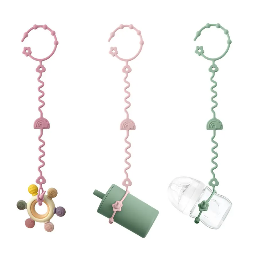 Mordedor de silicona para bebé con cadena – Ajustable y sin BPA