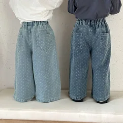 MILANCEL Pantalones vaqueros con lunares para niña de primavera