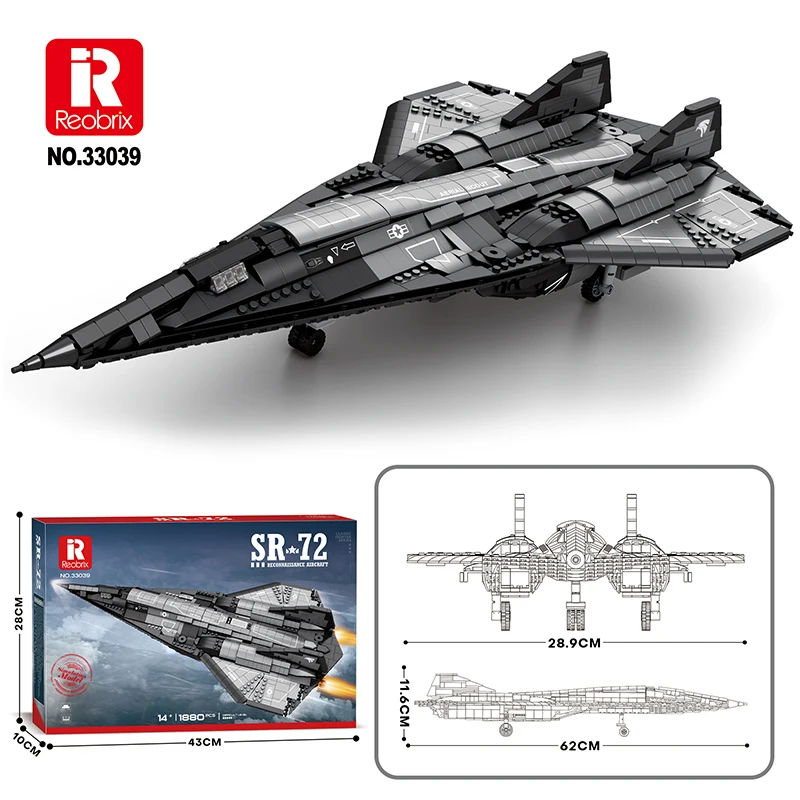 Bloques de construcción de avión SR-72 supersónico para niños - imagen 3