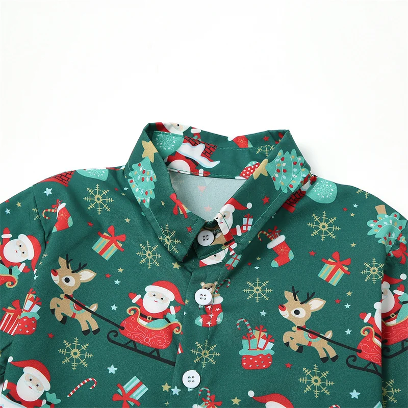 Conjunto navideño de camisa y pantalón de manga larga para niños - imagen 4