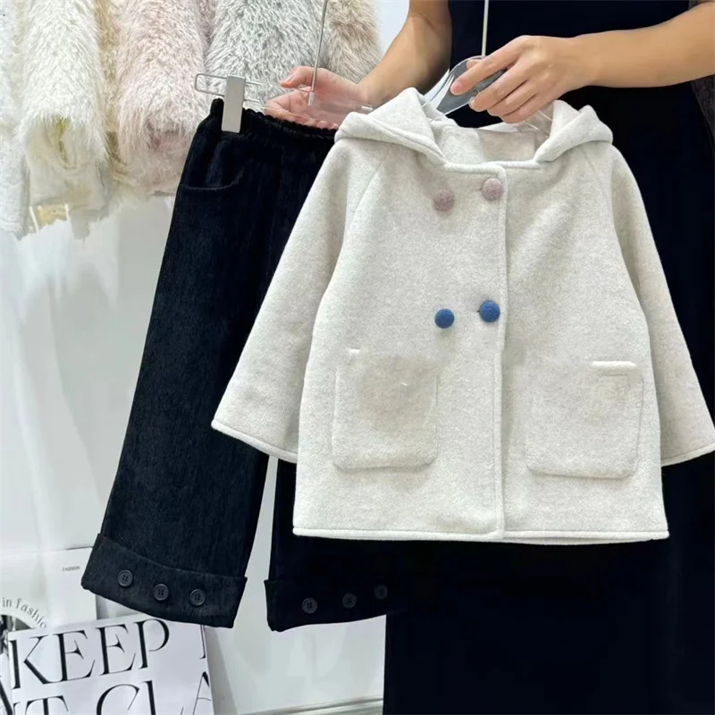 Abrigo con capucha grueso para niñas y niños de otoño e invierno - imagen 2