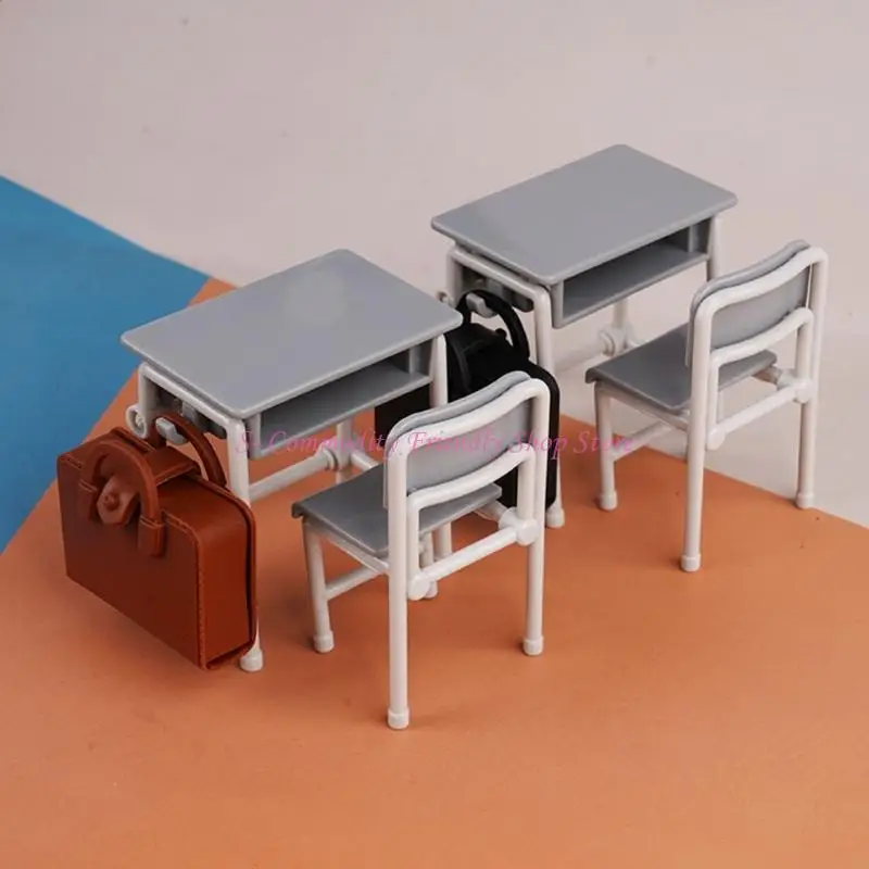 Accesorios escolares para casas de muñecas: silla y bolso - imagen 5