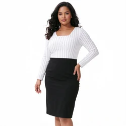 Vestido de lactancia midi con rayas cruzadas y cuello cuadrado