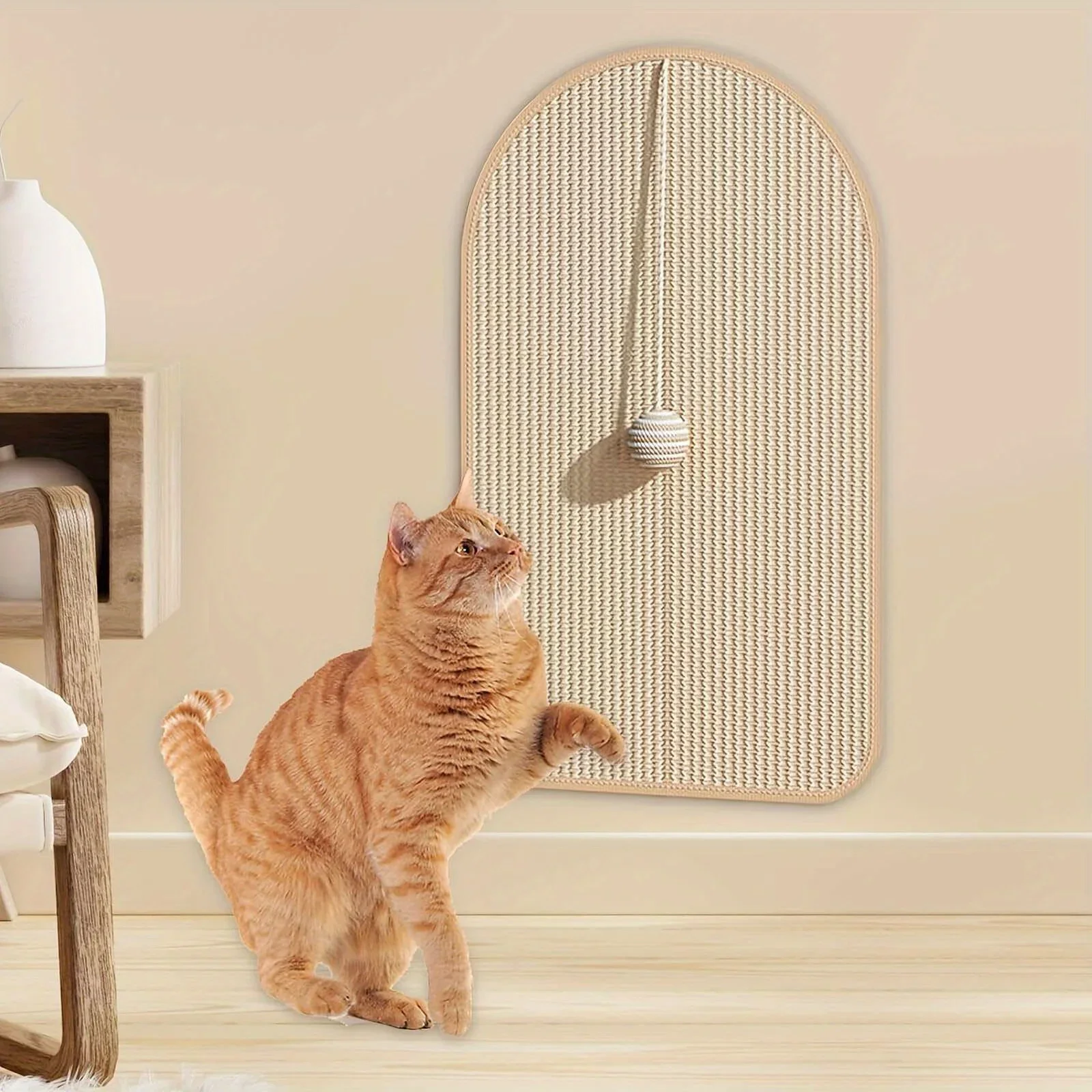 Rascador sisal para gatos almohadilla de pared resistente duradero - imagen 5