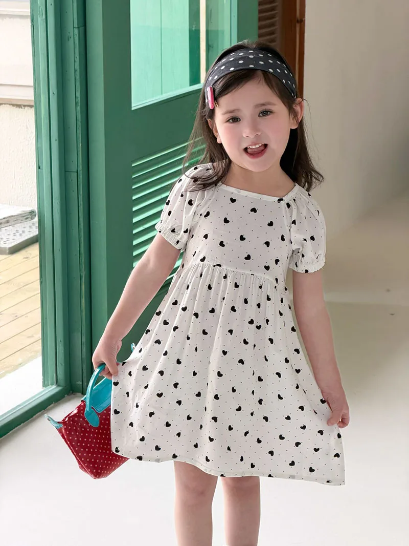 Vestido de verano para niña con mangas abullonadas arcoíris - imagen 5