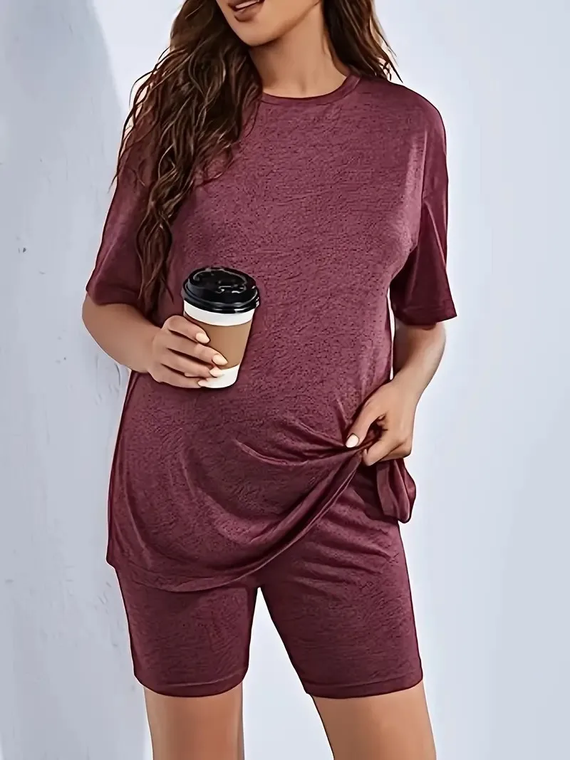 Conjunto casual sólido de maternidad para uso cotidiano