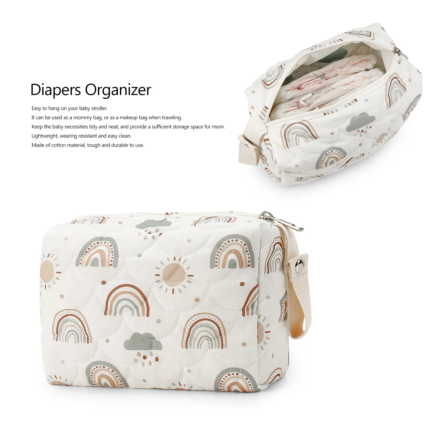 Bolsa cambiador arcoíris – Organizador para cochecito - imagen 5