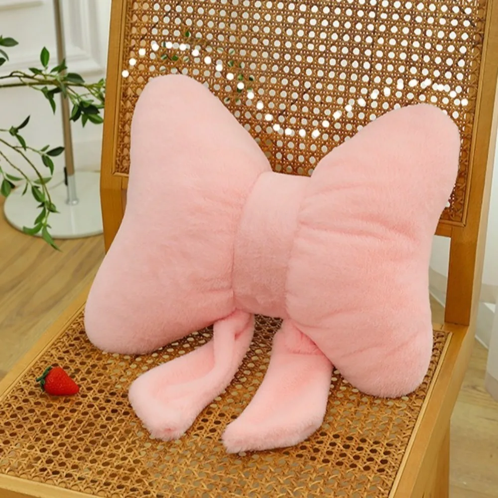 Almohada de peluche con lazo para asiento infantil suave cómoda