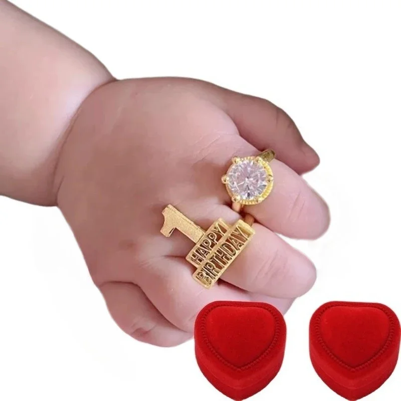 Anillo y caja para foto de primer cumpleaños
