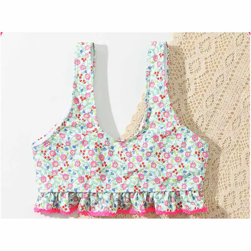Traje de baño niña floral de verano, bikini para playa - imagen 5