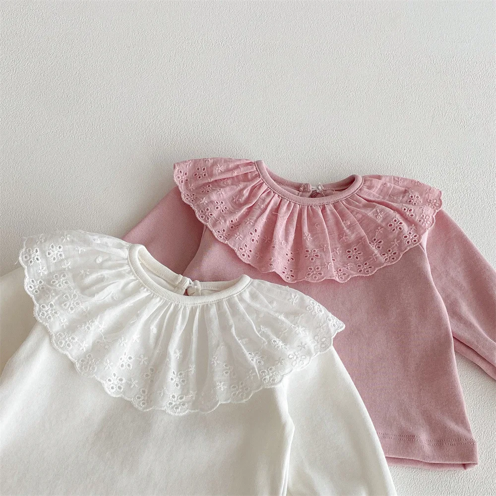 Camisa de encaje con volantes para niñas, manga larga primavera-otoño - imagen 4