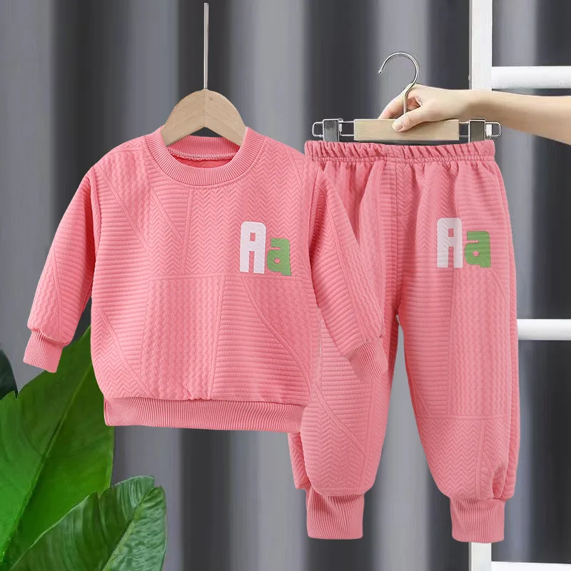 Conjunto niño manga larga con letras y pantalón estilo coreano - imagen 2