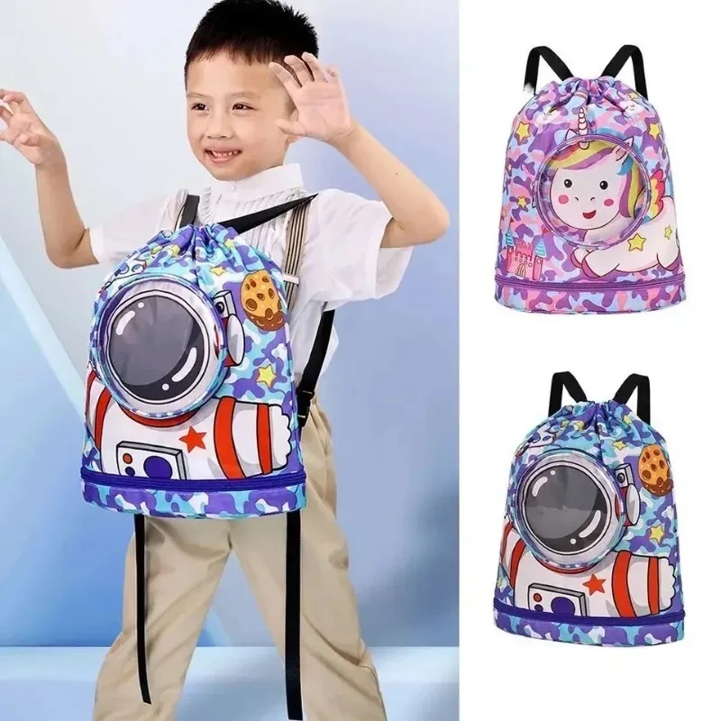 Mochila de playa infantil con cordón y compartimento para calzado - imagen 3