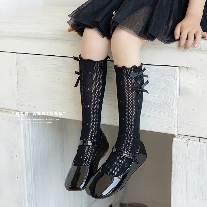 Calcetines de verano finos con volantes, lazo y corazón - imagen 5