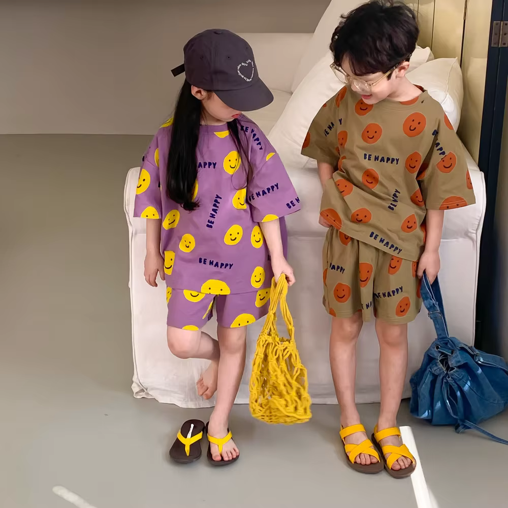 Pantalones cortos infantiles estilo coreano con estampado sonriente - imagen 4