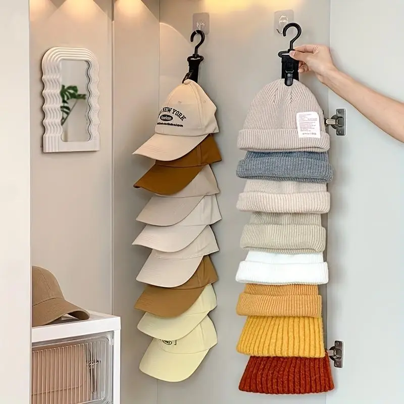 Organizador de sombreros con clips para colgar en puerta - imagen 3