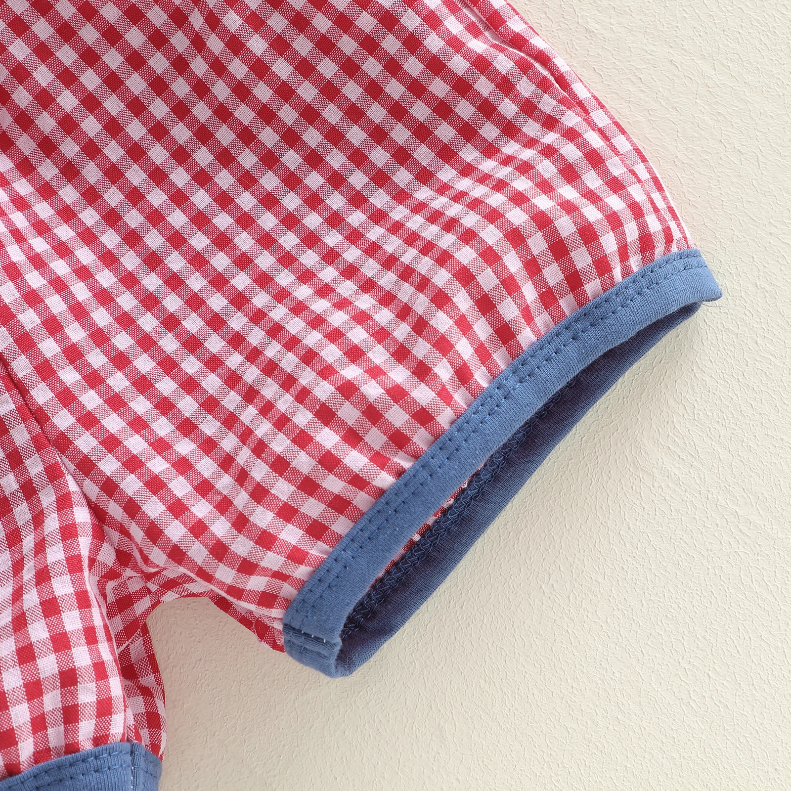 Conjunto bebé verano camiseta bordado animal pantalón cuadros - imagen 5