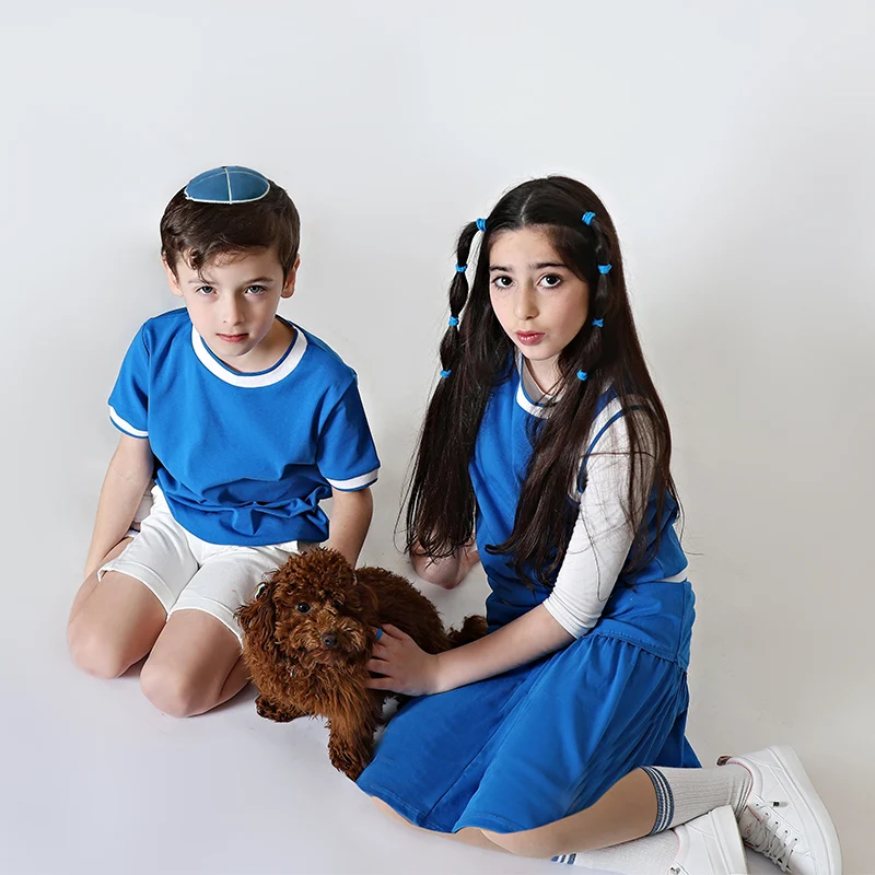 Conjunto familiar azul real bebé niño y niña – Ropa verano - imagen 2