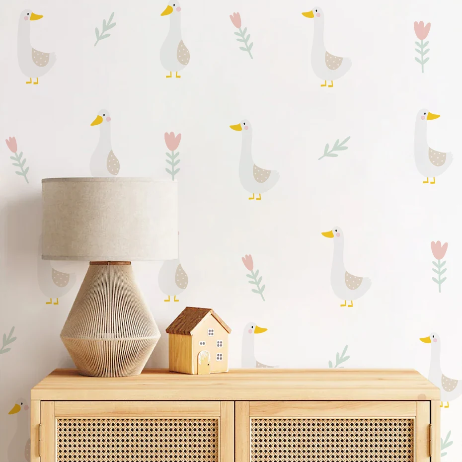 Pegatina de pared infantil de patitos bohemios para habitación