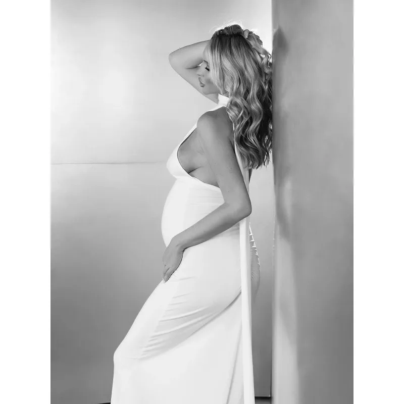 Vestido de embarazo ajustado elegante para sesión de fotos - imagen 3
