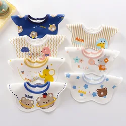 Set baberos bebé algodón suave absorbente con dibujos animados