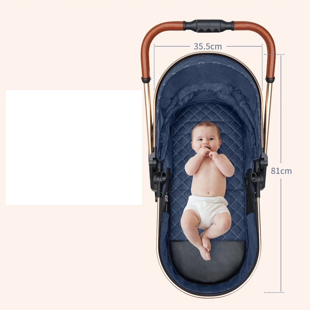 Cochecito de bebé 3 en 1 lujo, asiento reclinable y capazo - imagen 2
