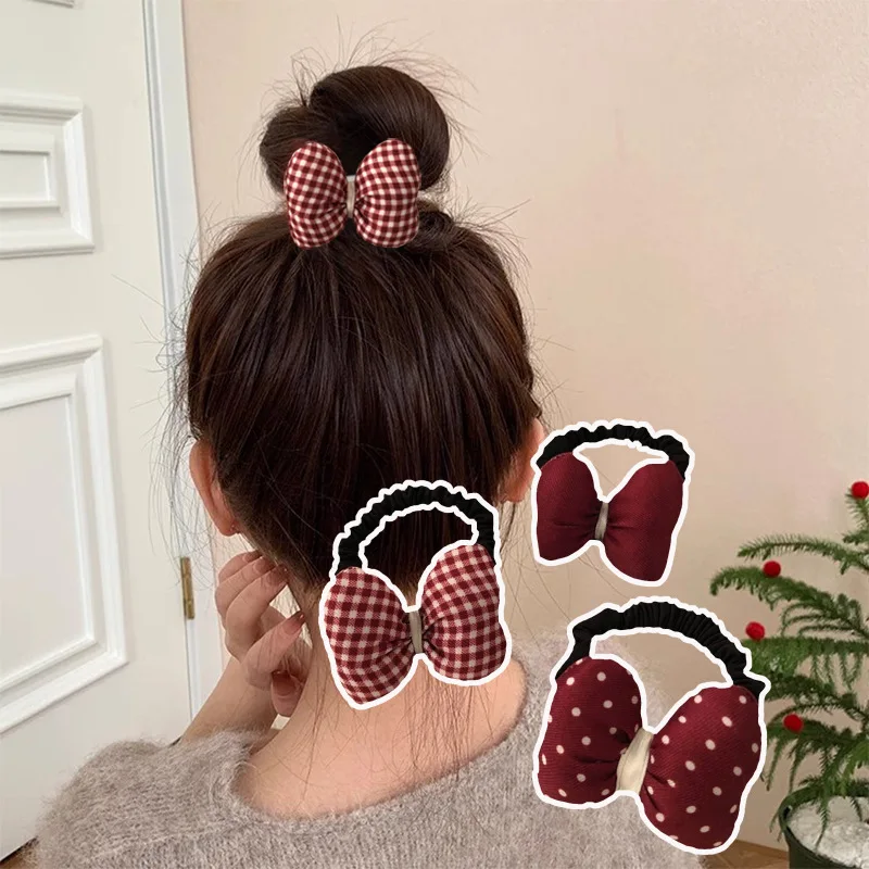 Diadema con lazo de lunares rojos para niña – pelo con estilo - imagen 3