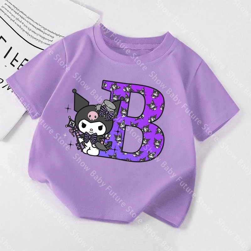 Camiseta Kuromi morada para niña, manga corta de verano - imagen 4