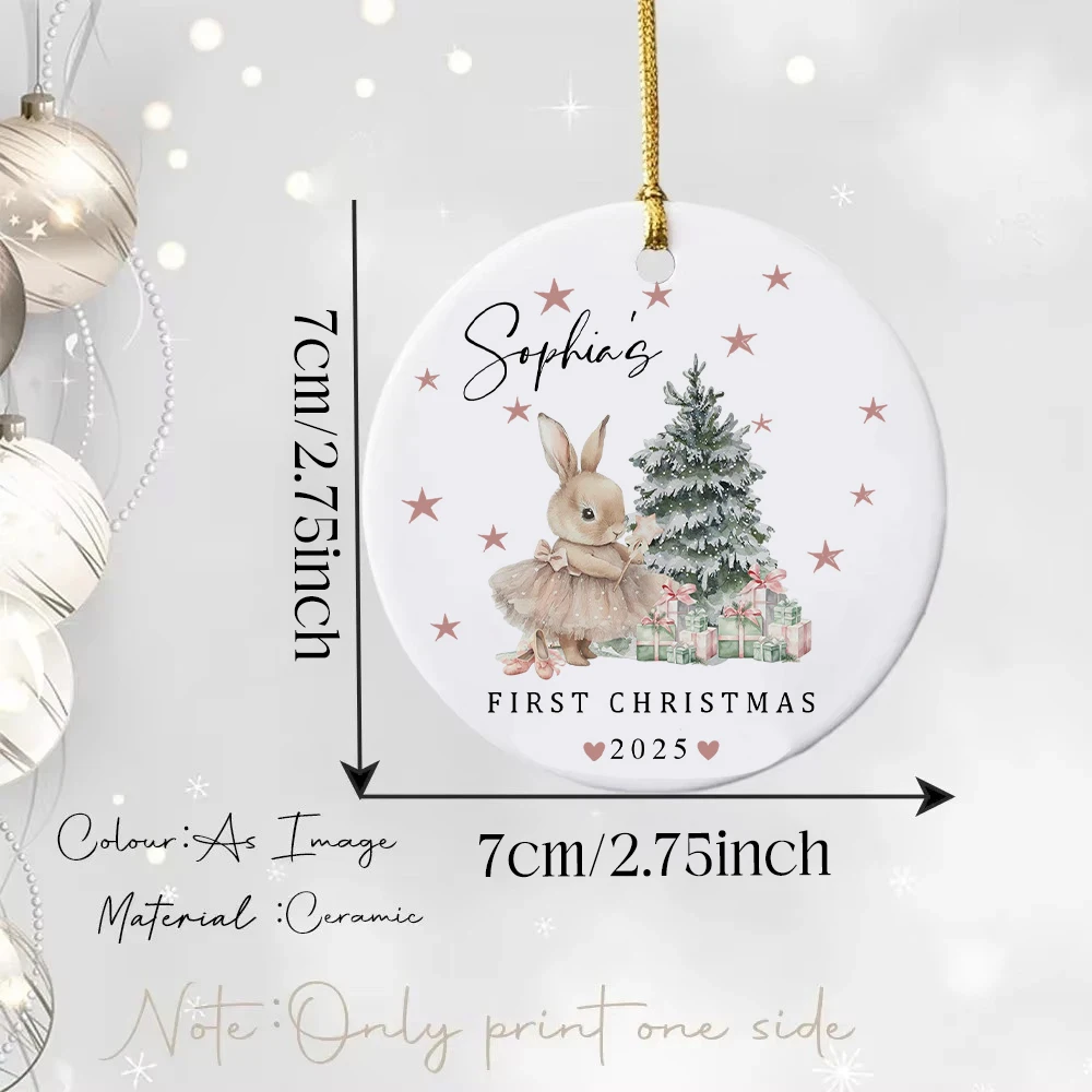 Adorno de Navidad personalizado en cerámica para bebé - imagen 2