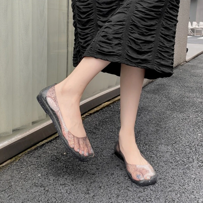 Sandalias transparentes de PVC suave para mujer – Punta cuadrada - imagen 3