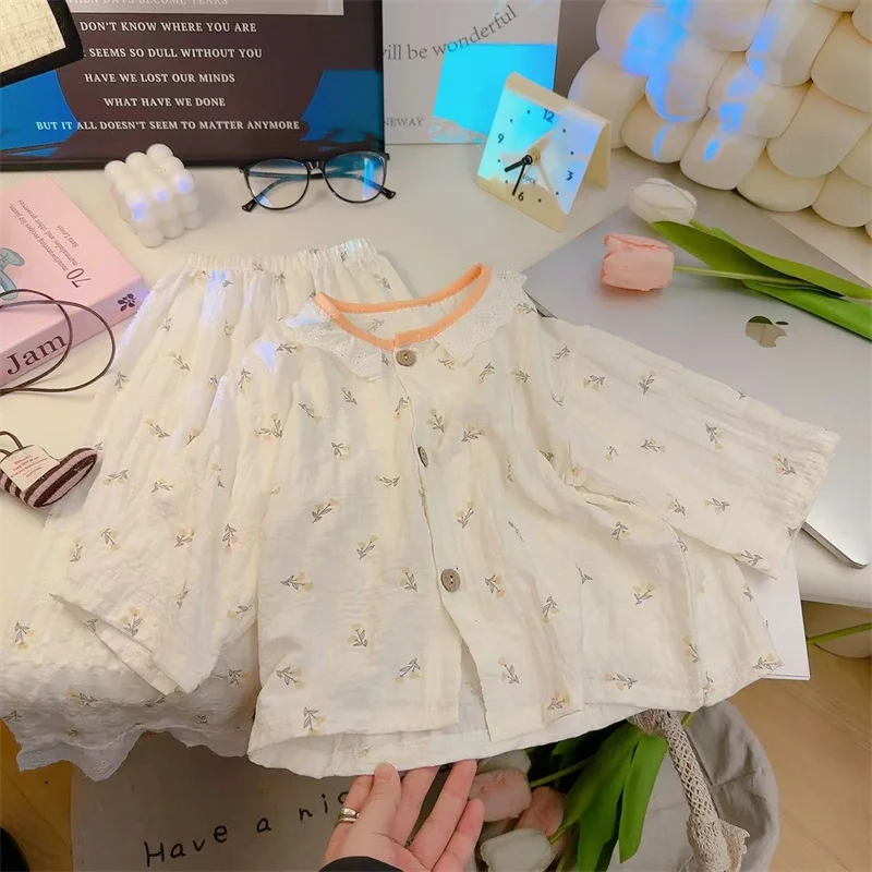 Conjunto de primavera para niñas pijama fino traje de verano - imagen 4