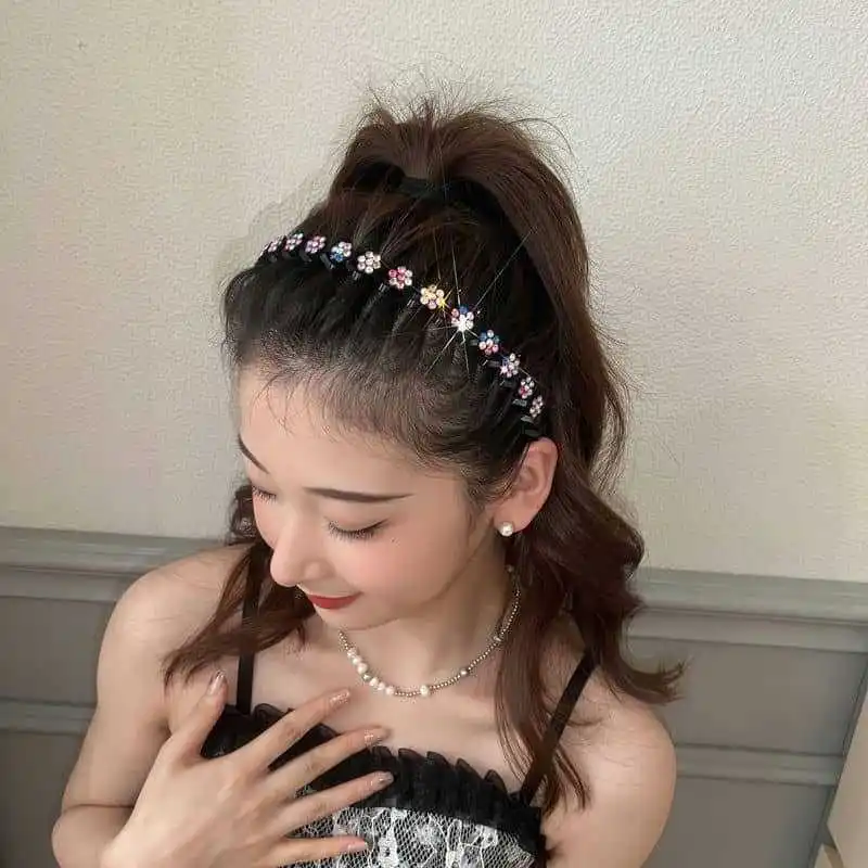 Diadema antideslizante con diamantes de imitación para mujer y niña - imagen 5