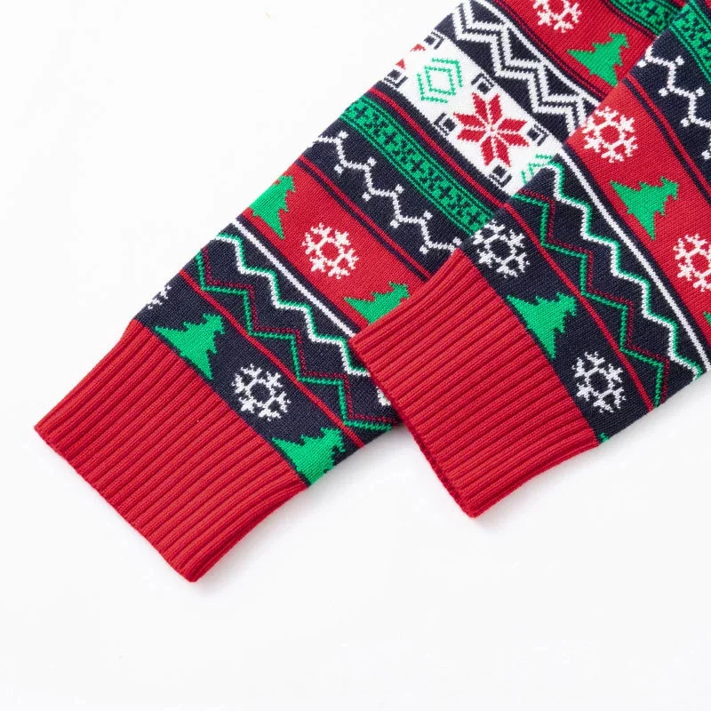Jersey de Navidad manga larga con cuello redondo infantil para niños