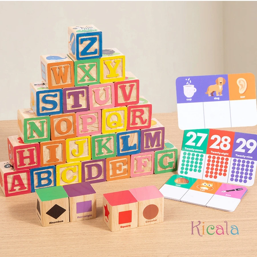 Bloques Montessori números de madera para aprendizaje temprano