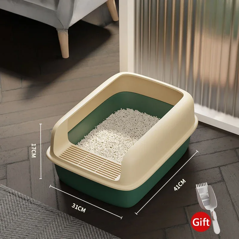 Arenero antisalpicaduras para gatos con bandeja fácil limpieza - imagen 4