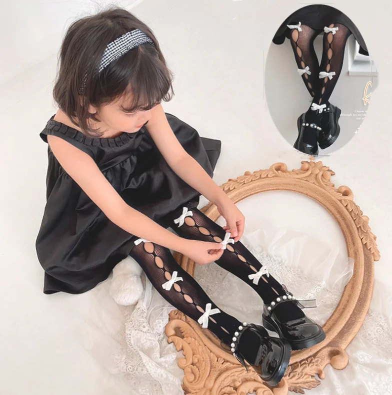 Pantimedias lazo princesa bebé – Algodón suave y transpirable - imagen 4