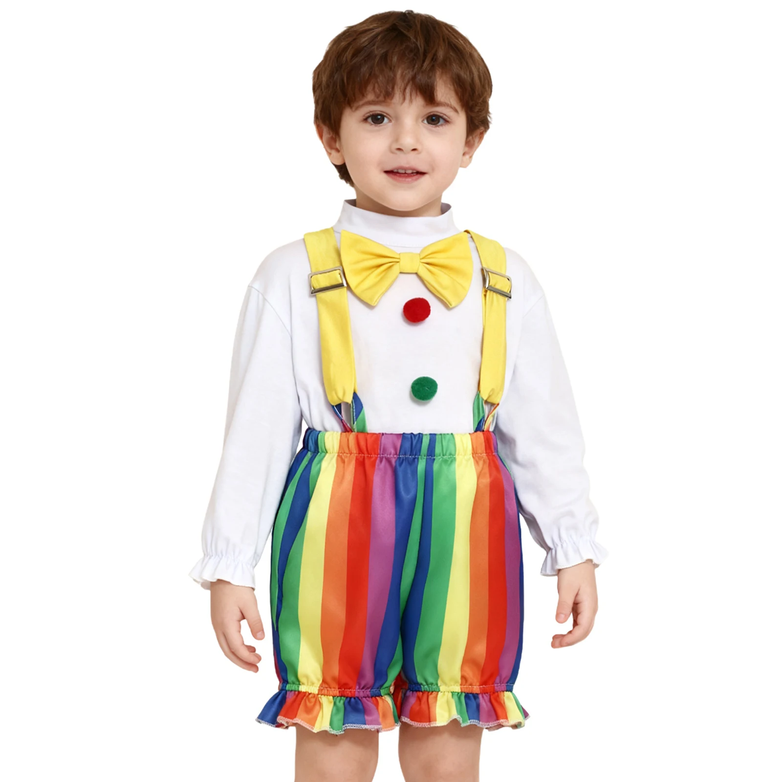 Disfraz de payaso bebé para Halloween con pajarita y tirantes - imagen 5
