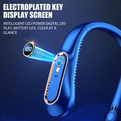 Ventilador de cuello colgante recargable por USB silencioso con LED