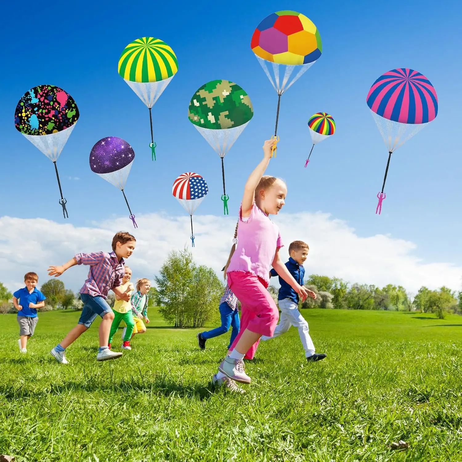Paracaídas volador de tela para niños – Juguete de lanzamiento - imagen 5