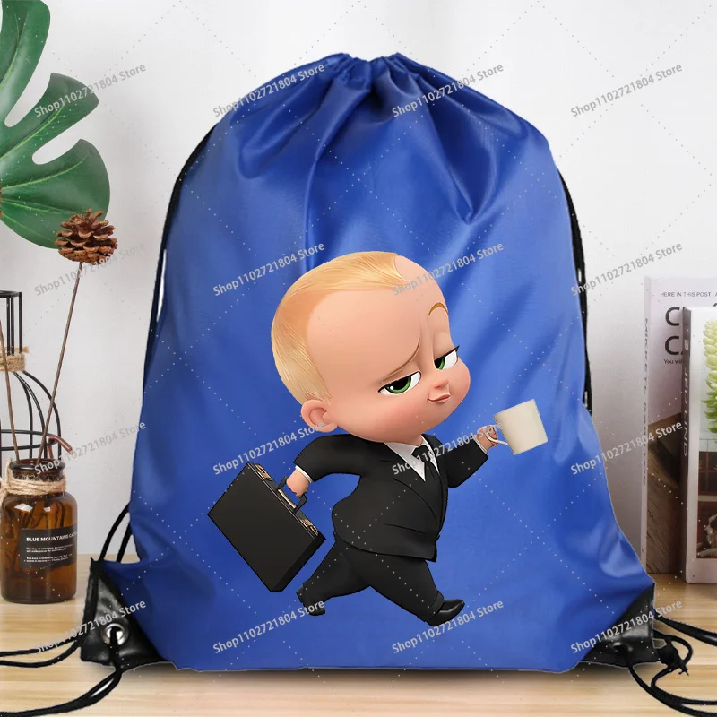 Mochila con cordón Boss Baby de poliéster con dibujos animados