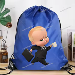 Mochila con cordón Boss Baby de poliéster con dibujos animados