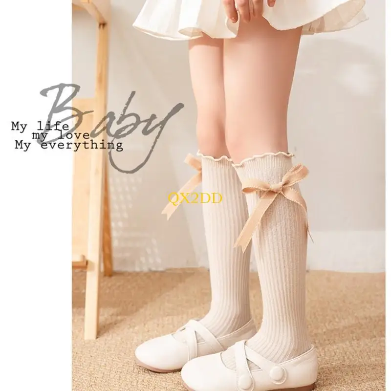 Calcetines hasta la rodilla con lazo y cubre-bota para bebé - imagen 3