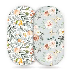Funda de cuna suave estampada, tejido para colchón de bebé