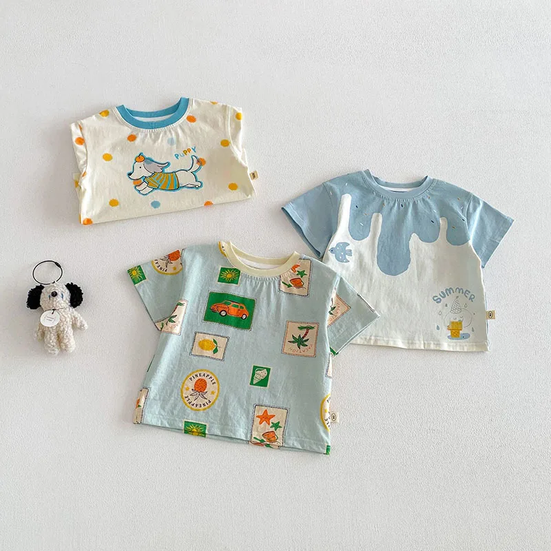 MILANCEL Camiseta verano para niñas con estampado de cachorros - imagen 3