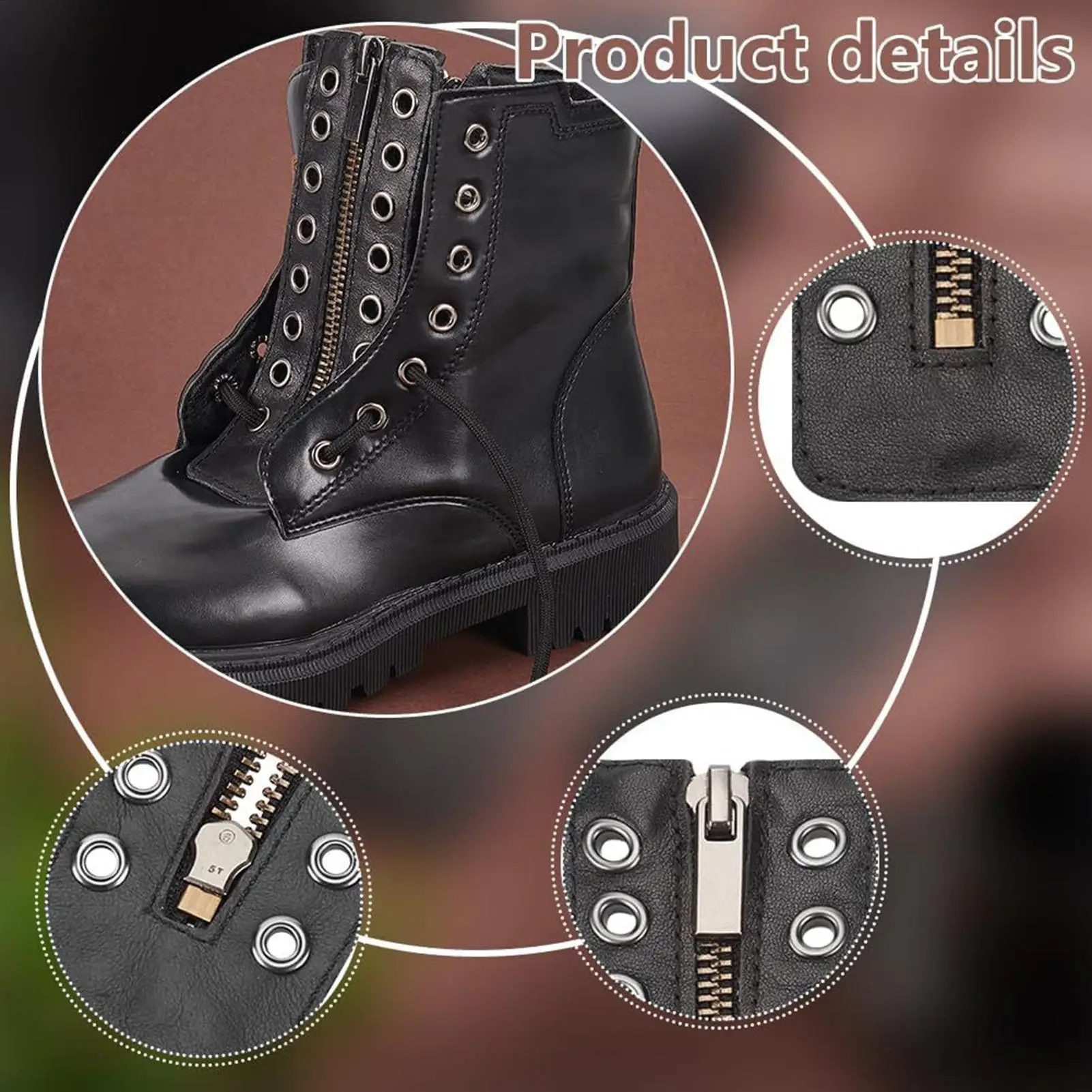 Extensores de caña para botas con cremallera de cuero PU ajustables - imagen 4