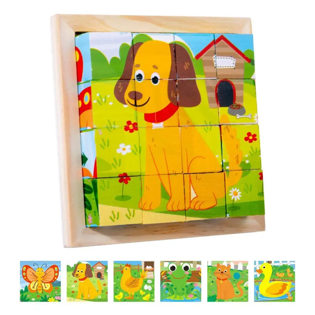 Rompecabezas de madera multicaras para desarrollo infantil en casa - imagen 4